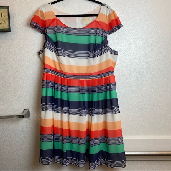 Mod cloth plus size dress colorful stripes